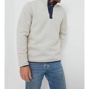 NEW MARINE LAYER corbet quilted reversible pullover in dark oat heather